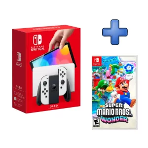 PACK CONSOLA NINTENDO SWITCH OLED BLANCO +VIDEOJUEGO SUPER MARIO WONDER SWITCH